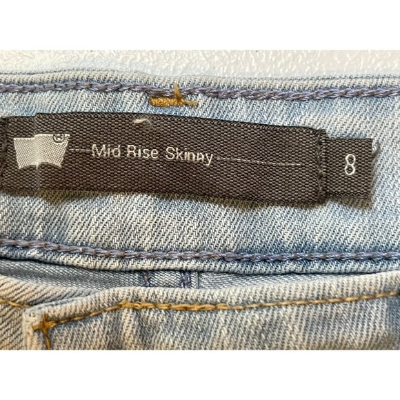 Levi's Womens Jeans Skinny Leg Mid Rise Five Design Pockets Cotton Blue Size 8 - Picture 3 of 11